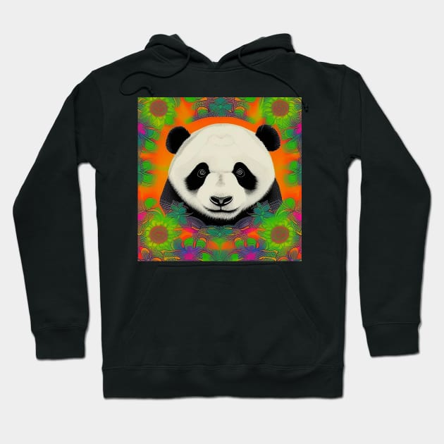 Pablo the Flower Power Panda Hoodie by Davey's Designs